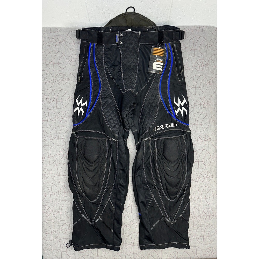 NEW Empire Paintball Pants Black Blue Contact TZ Padded / Men's X-Large